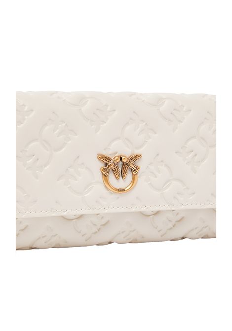 Portafoglio Pinko donna Love Tiny Birds Wallet 103765 A1YB Bianco pelle tracolla fantasia imprimè PINKO | Portafogli | 103765 A1YBZ14Q